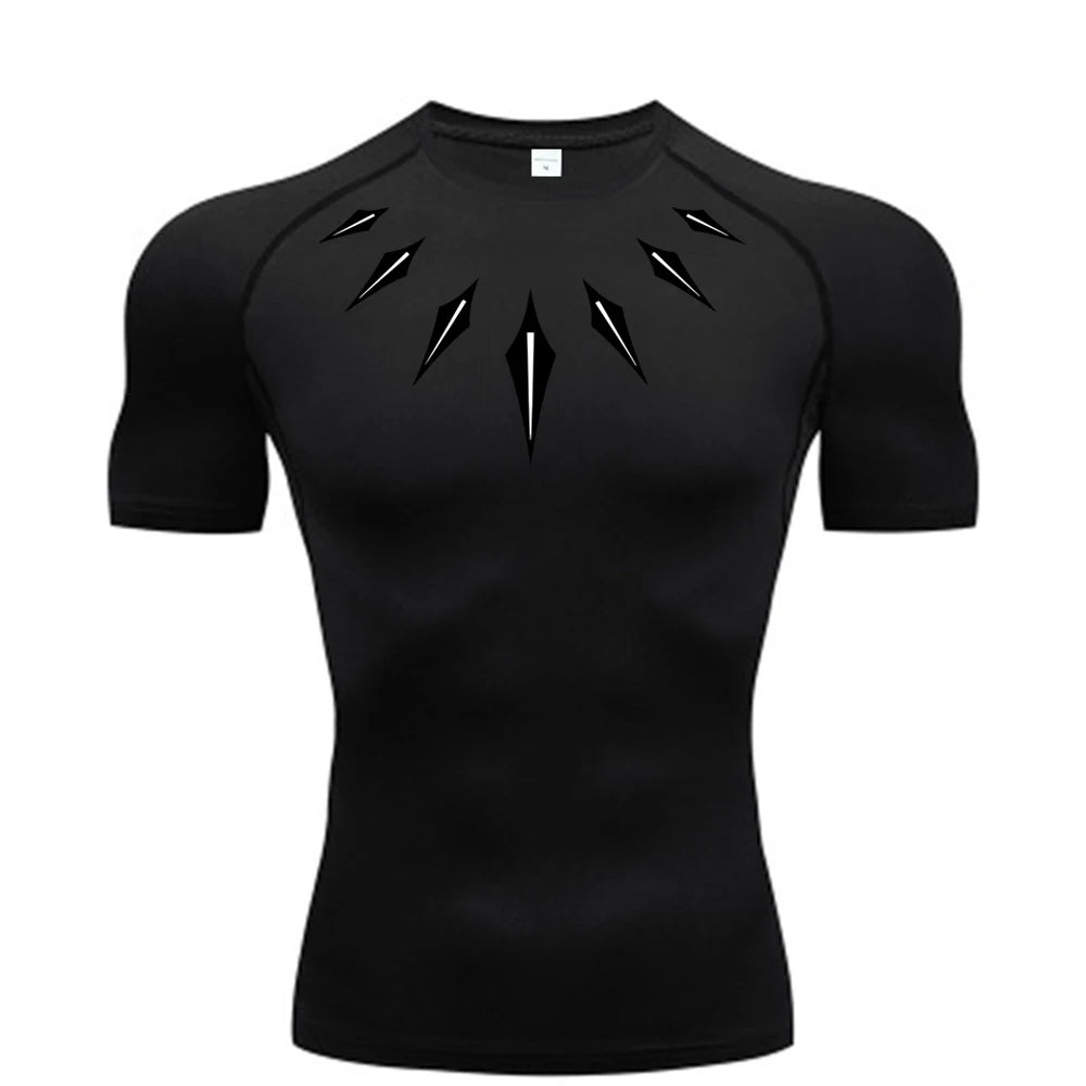 Camiseta de compresión de anime para hombre, para fitness y deporte