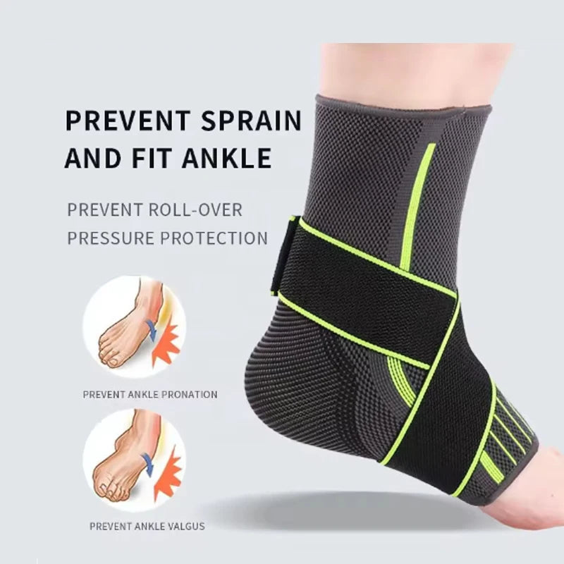 Tobillera de compresión ajustable para hombre y mujer, protección deportiva