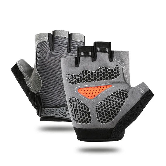 Guantes antideslizantes de medio dedo para hombres y mujeres.