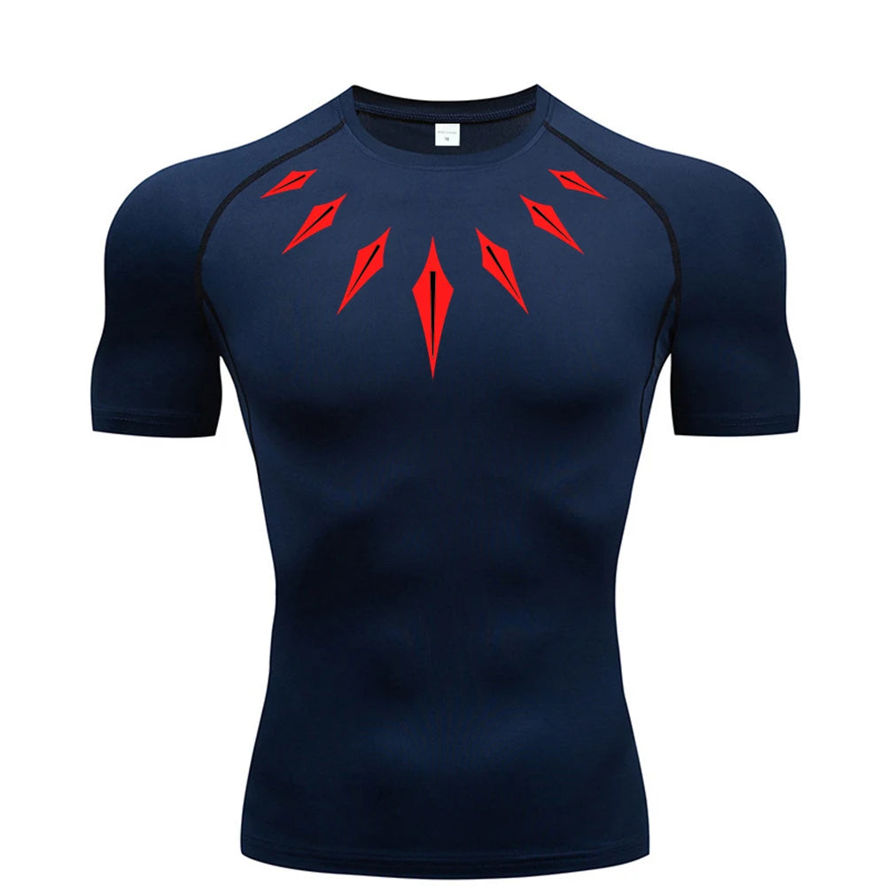 Camiseta de compresión de anime para hombre, para fitness y deporte