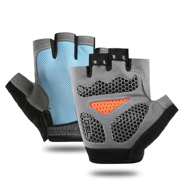 Guantes antideslizantes de medio dedo para hombres y mujeres.