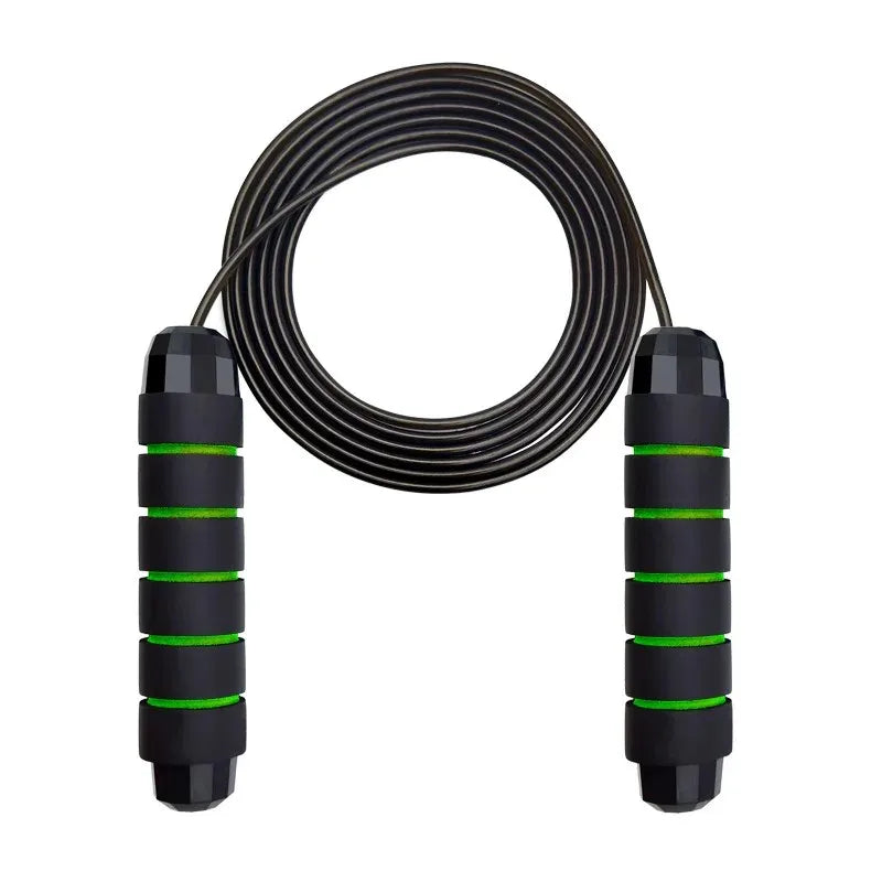 Cuerda para saltar con rodamientos de bolas, ajustable, con asas de espuma para entrenamientos en casa