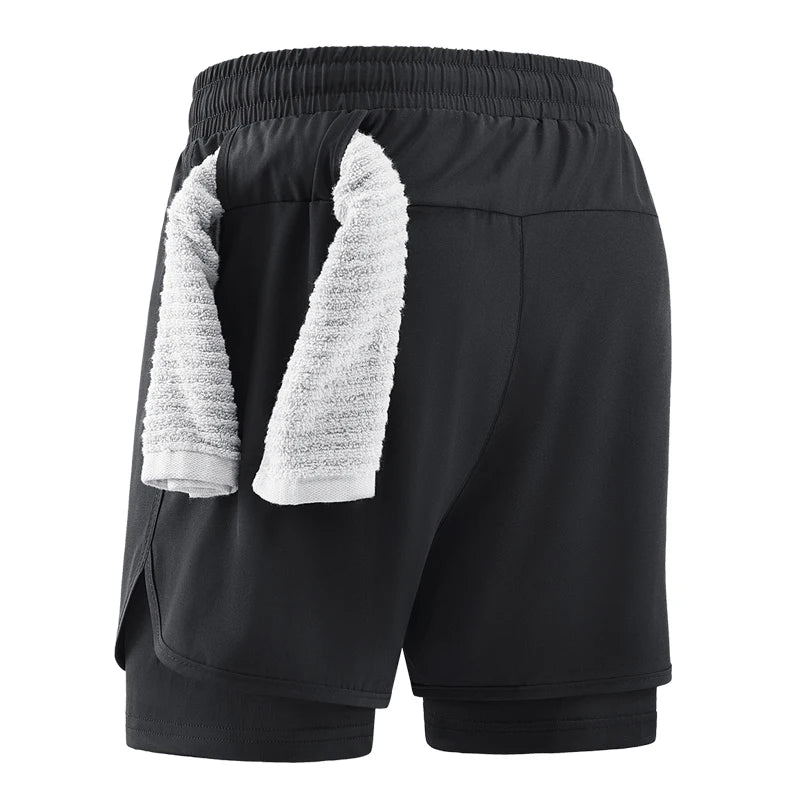 Shorts deportivos 2 en 1 para hombre