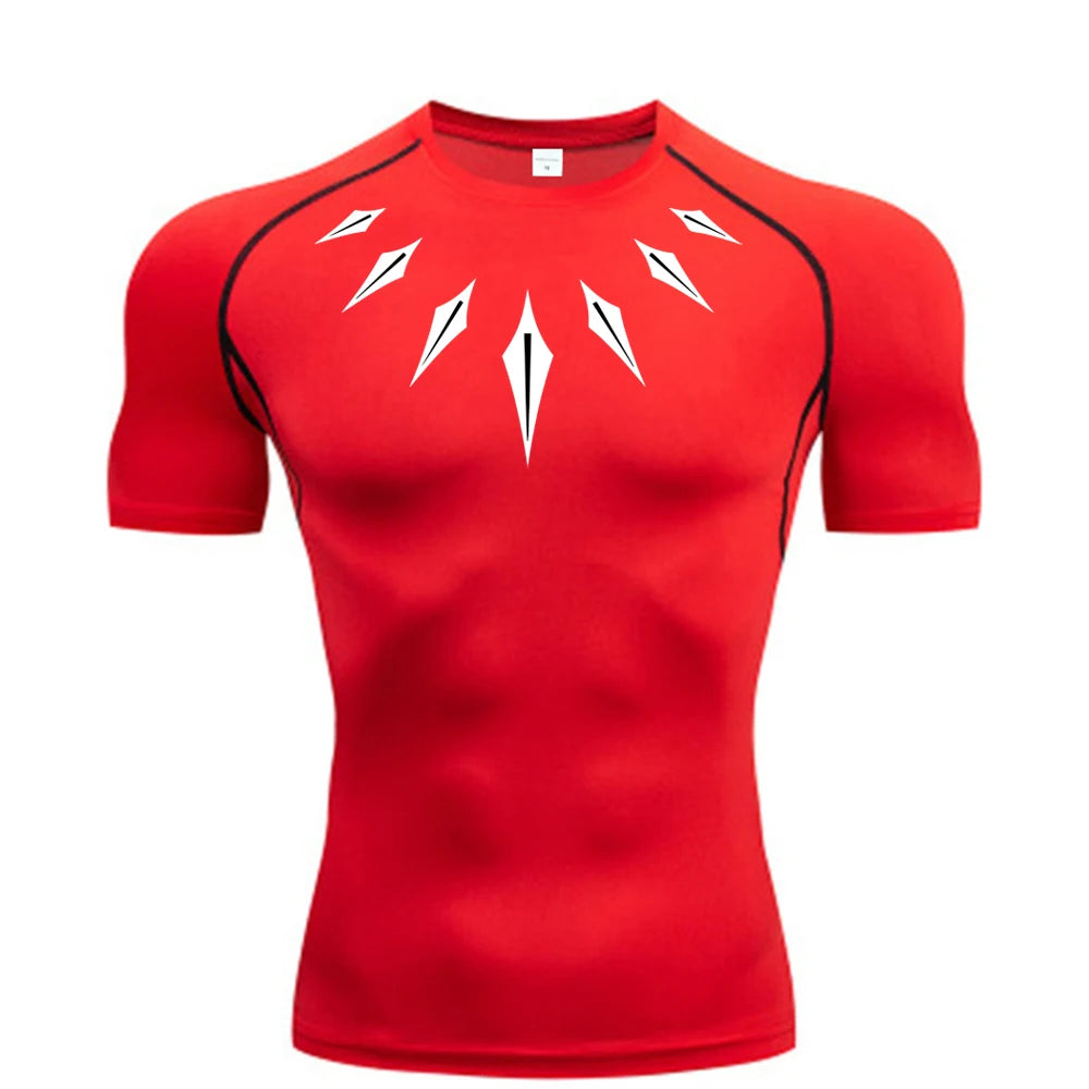 Camiseta de compresión de anime para hombre, para fitness y deporte