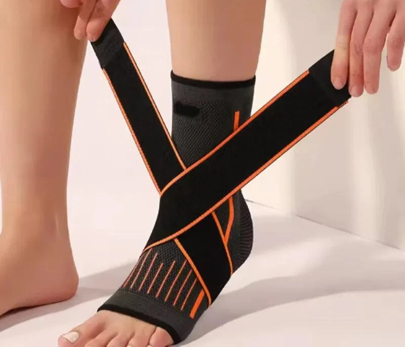 Tobillera de compresión ajustable para hombre y mujer, protección deportiva