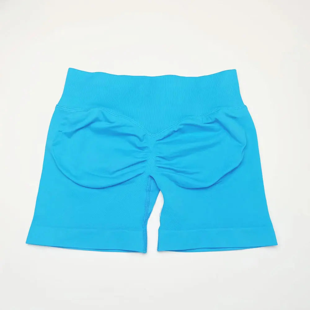 Shorts deportivos NCLAGEN de tiro bajo sin costuras, para gimnasio, correr, levanta glúteos