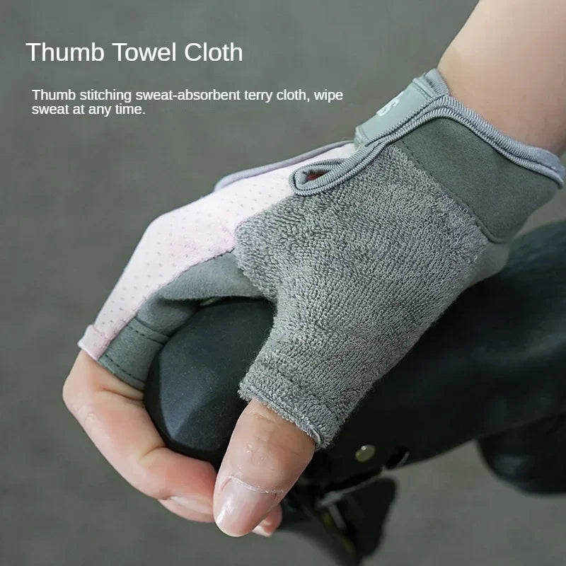 Guantes de entrenamiento deportivo sin dedos, para gimnasio, ciclismo, motocicleta, MTB, antideslizantes, accesorios para bicicleta.