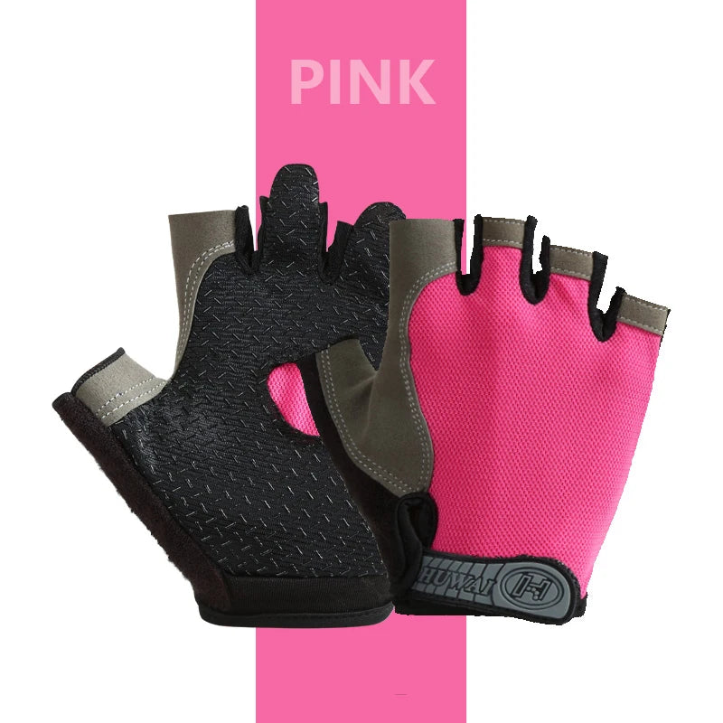 Guantes de gimnasio antideslizantes y transpirables, sin dedos, para culturismo, ejercicio, ciclismo, bicicleta