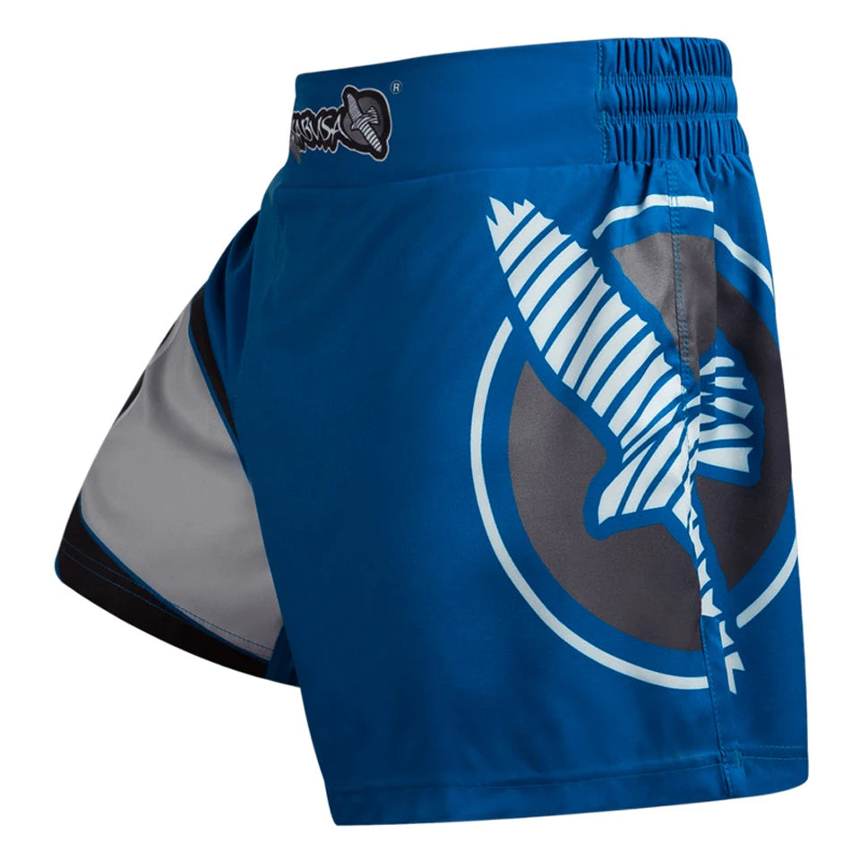 Shorts MMA Black Sanda transpirables para entrenamiento físico, Boxeo, Muay Thai