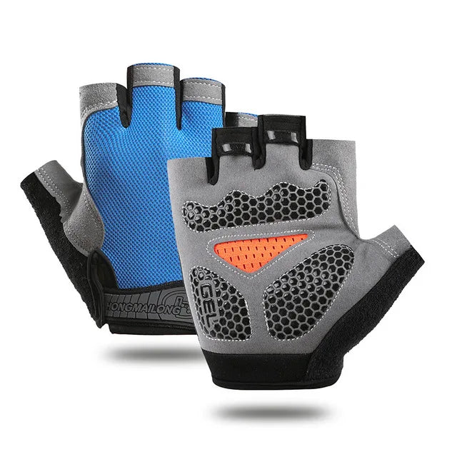 Guantes antideslizantes de medio dedo para hombres y mujeres.