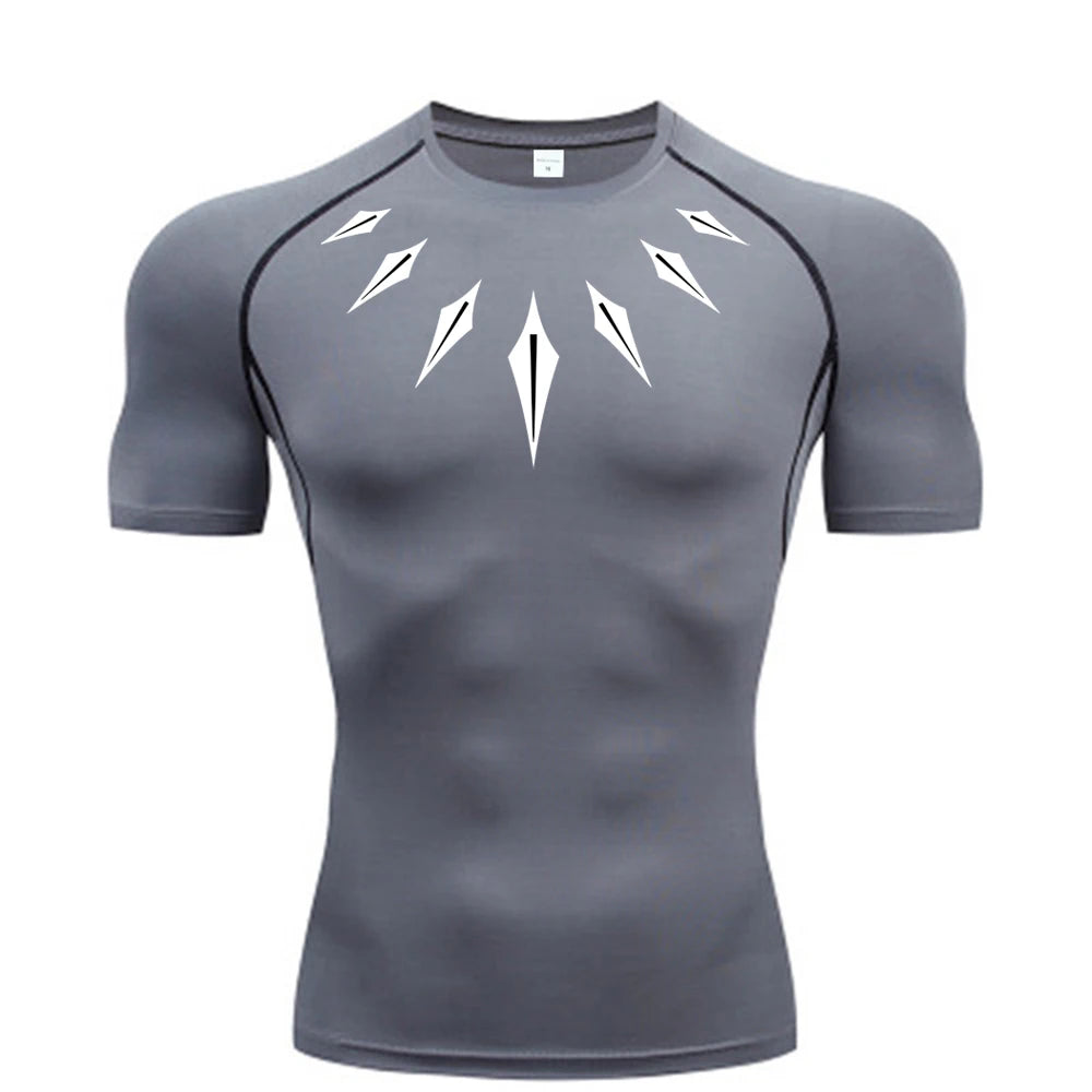 Camiseta de compresión de anime para hombre, para fitness y deporte