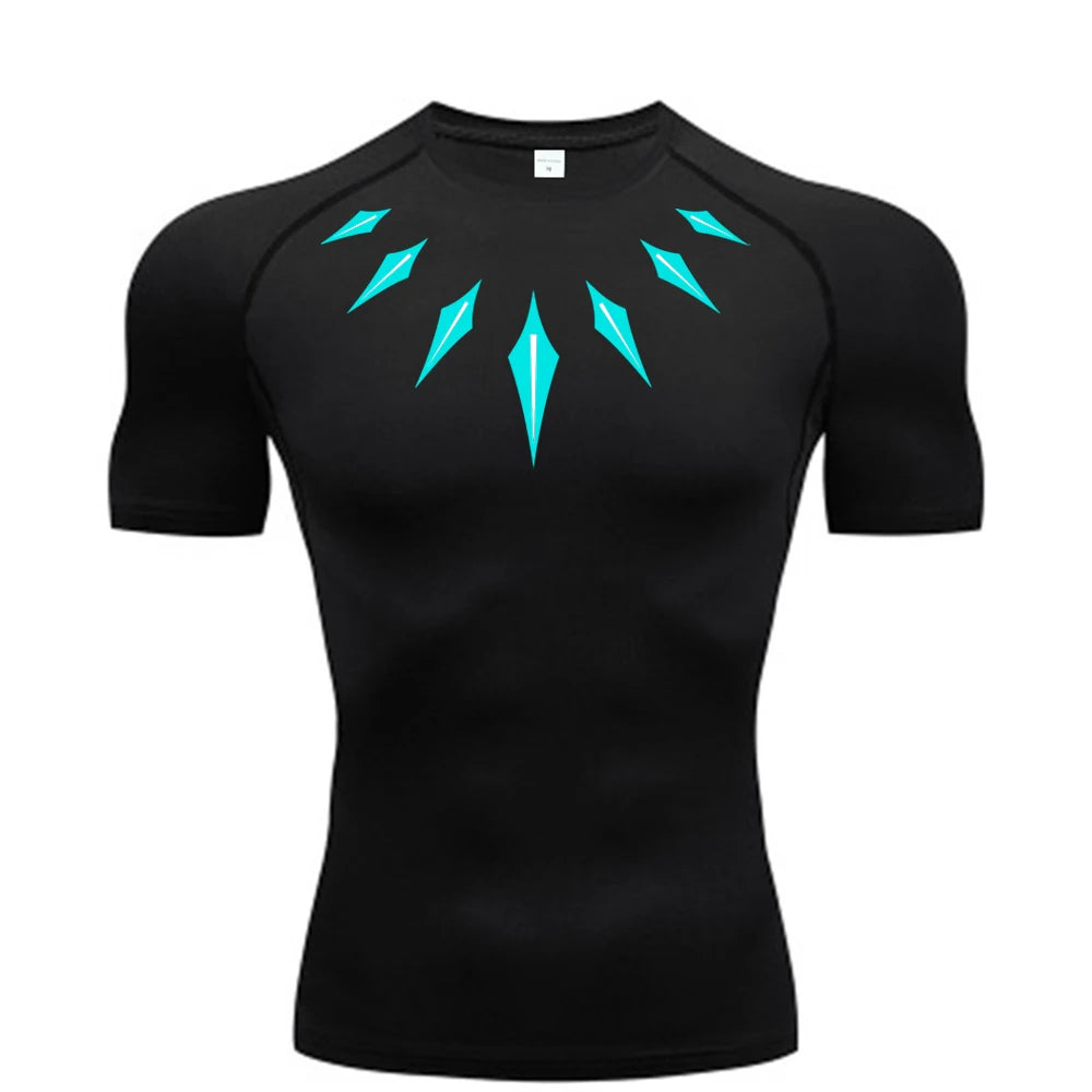 Camiseta de compresión de anime para hombre, para fitness y deporte