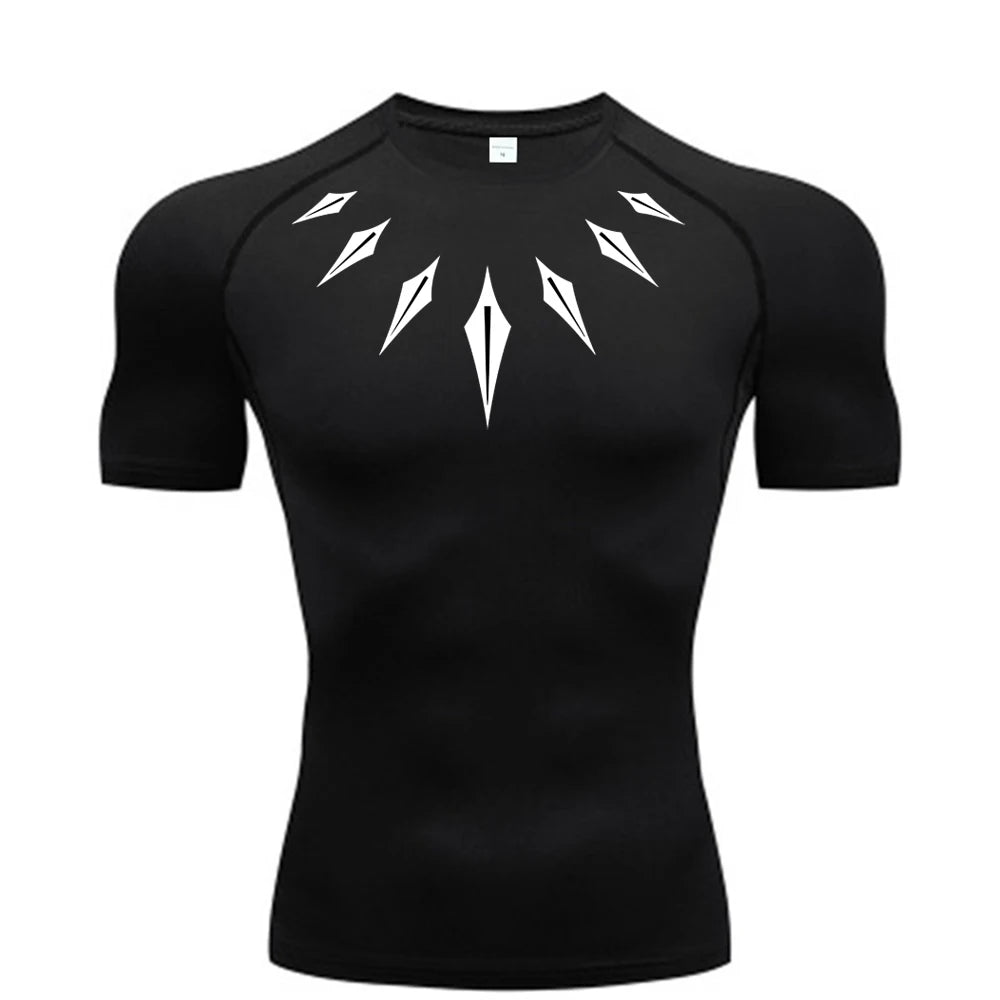 Camiseta de compresión de anime para hombre, para fitness y deporte