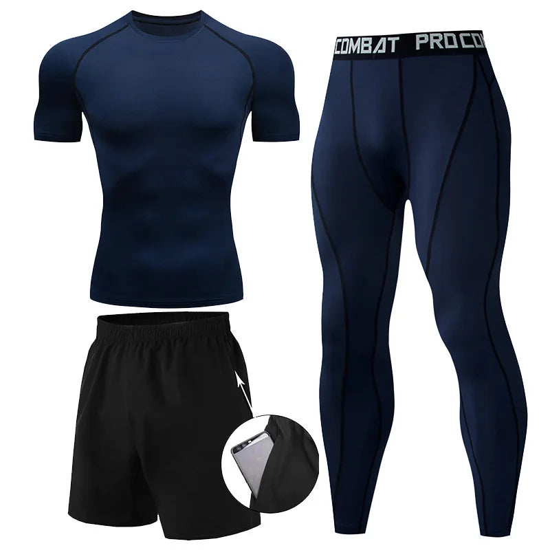 Conjunto de 2 o 3 piezas para boxeo, rashguard, MMA, camiseta de manga larga y manga corta