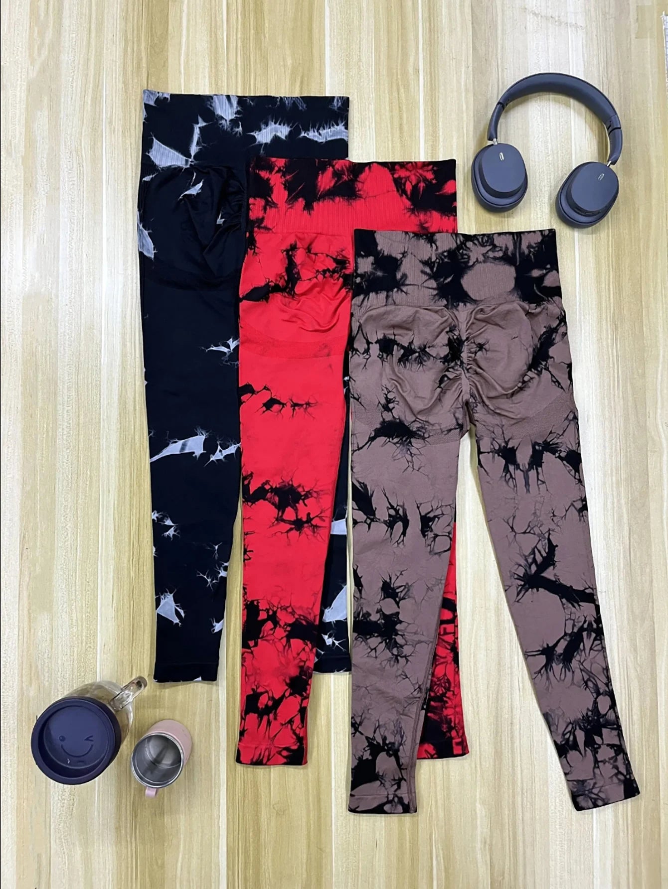 Leggings sin costuras con efecto tie-dye, levantan glúteos
