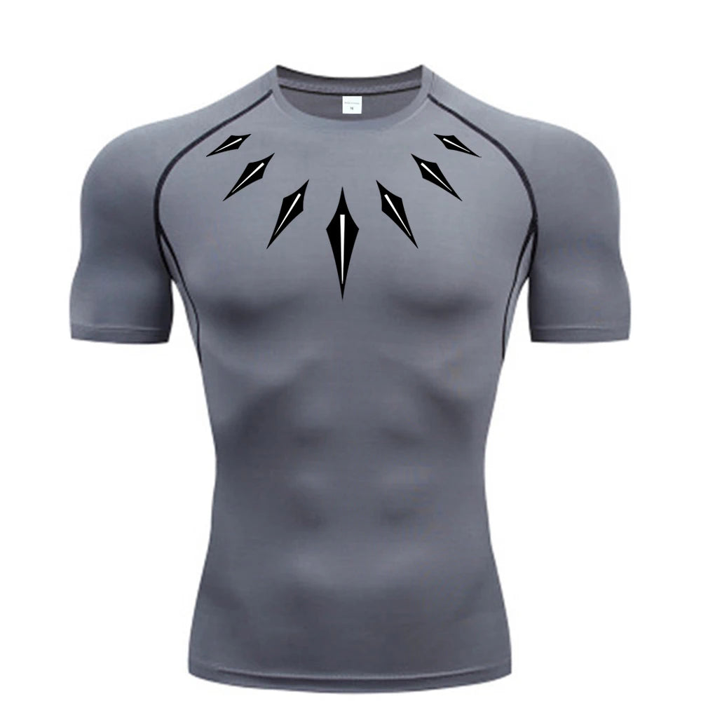Camiseta de compresión de anime para hombre, para fitness y deporte
