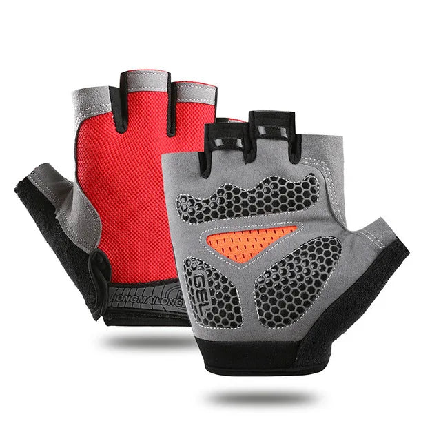 Guantes antideslizantes de medio dedo para hombres y mujeres.