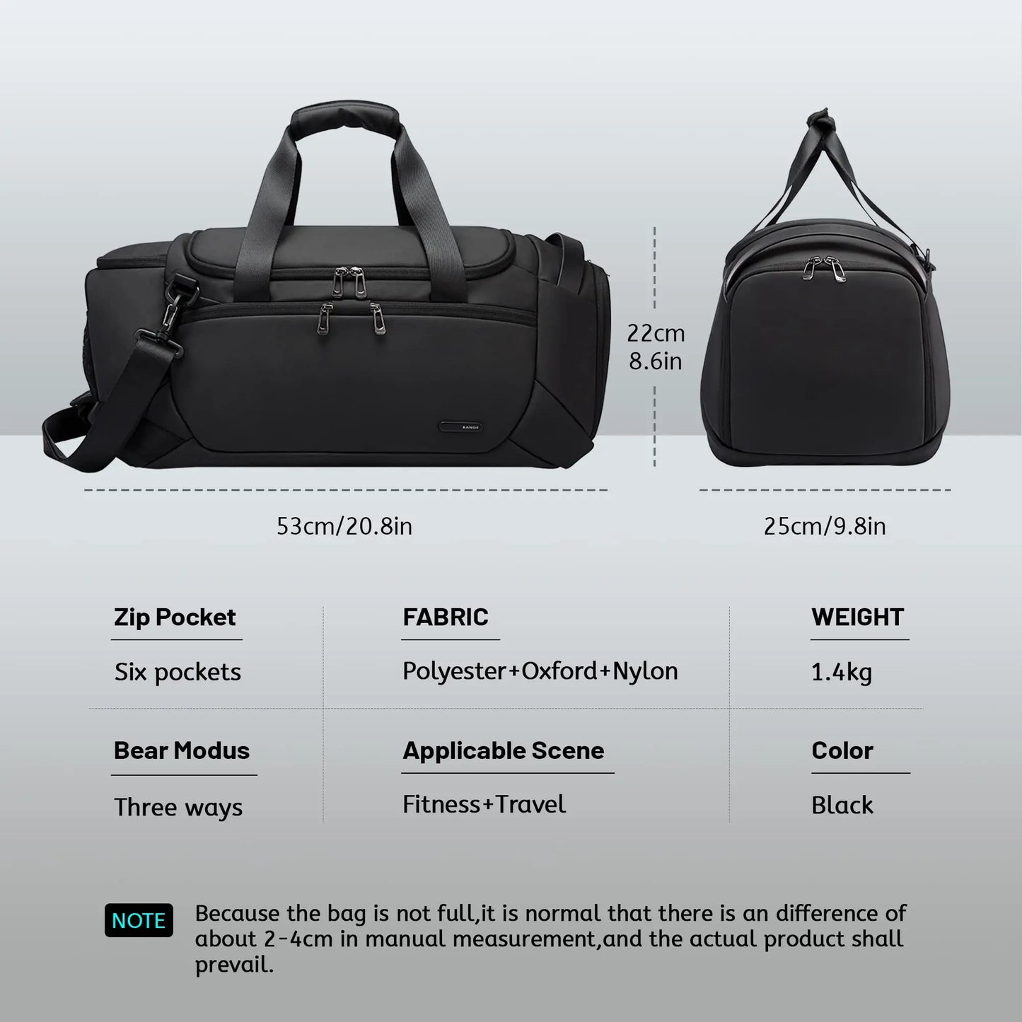 Waterproof Sports Briefcase with compartment for wet and dry clothes