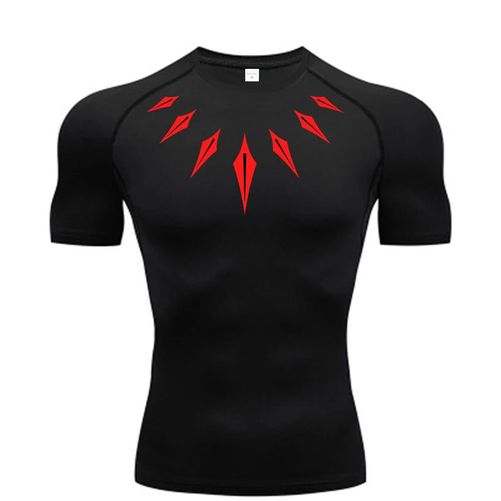 Camiseta de compresión de anime para hombre, para fitness y deporte