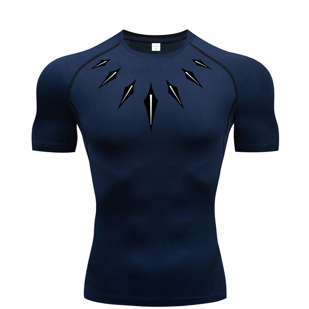 Camiseta de compresión de anime para hombre, para fitness y deporte