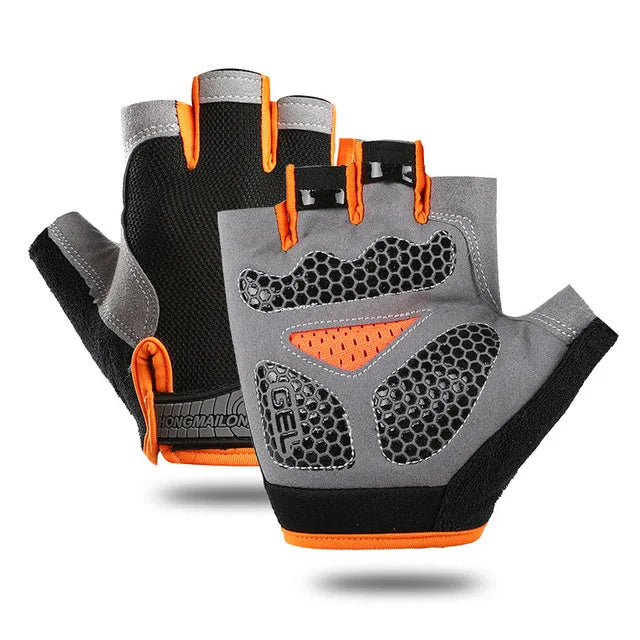 Guantes antideslizantes de medio dedo para hombres y mujeres.