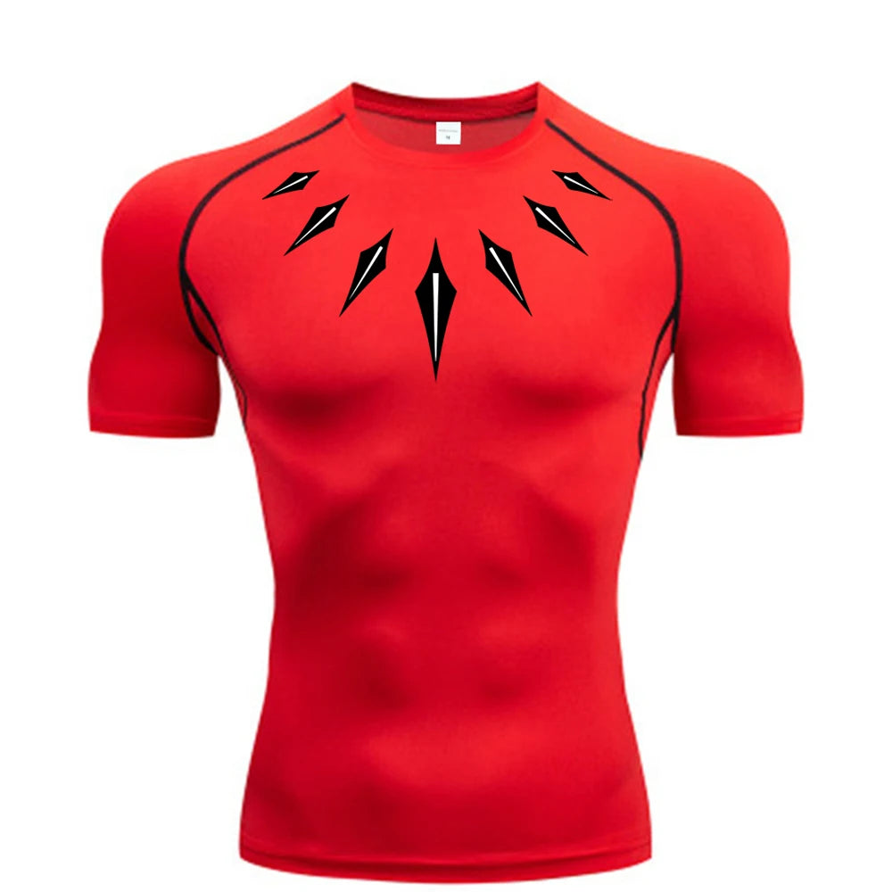 Camiseta de compresión de anime para hombre, para fitness y deporte