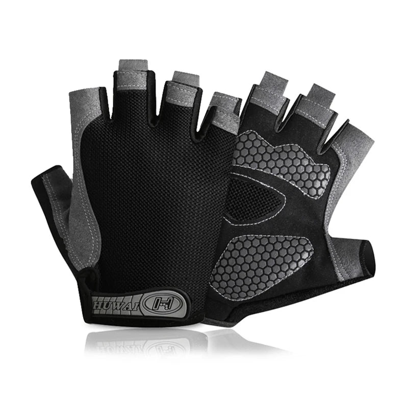 Guantes de gimnasio antideslizantes y transpirables, sin dedos, para culturismo, ejercicio, ciclismo, bicicleta