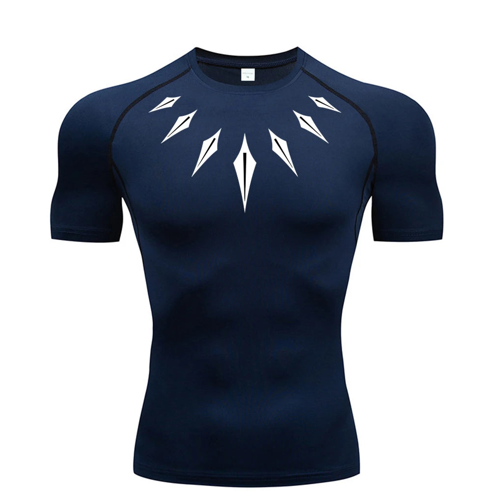Camiseta de compresión de anime para hombre, para fitness y deporte