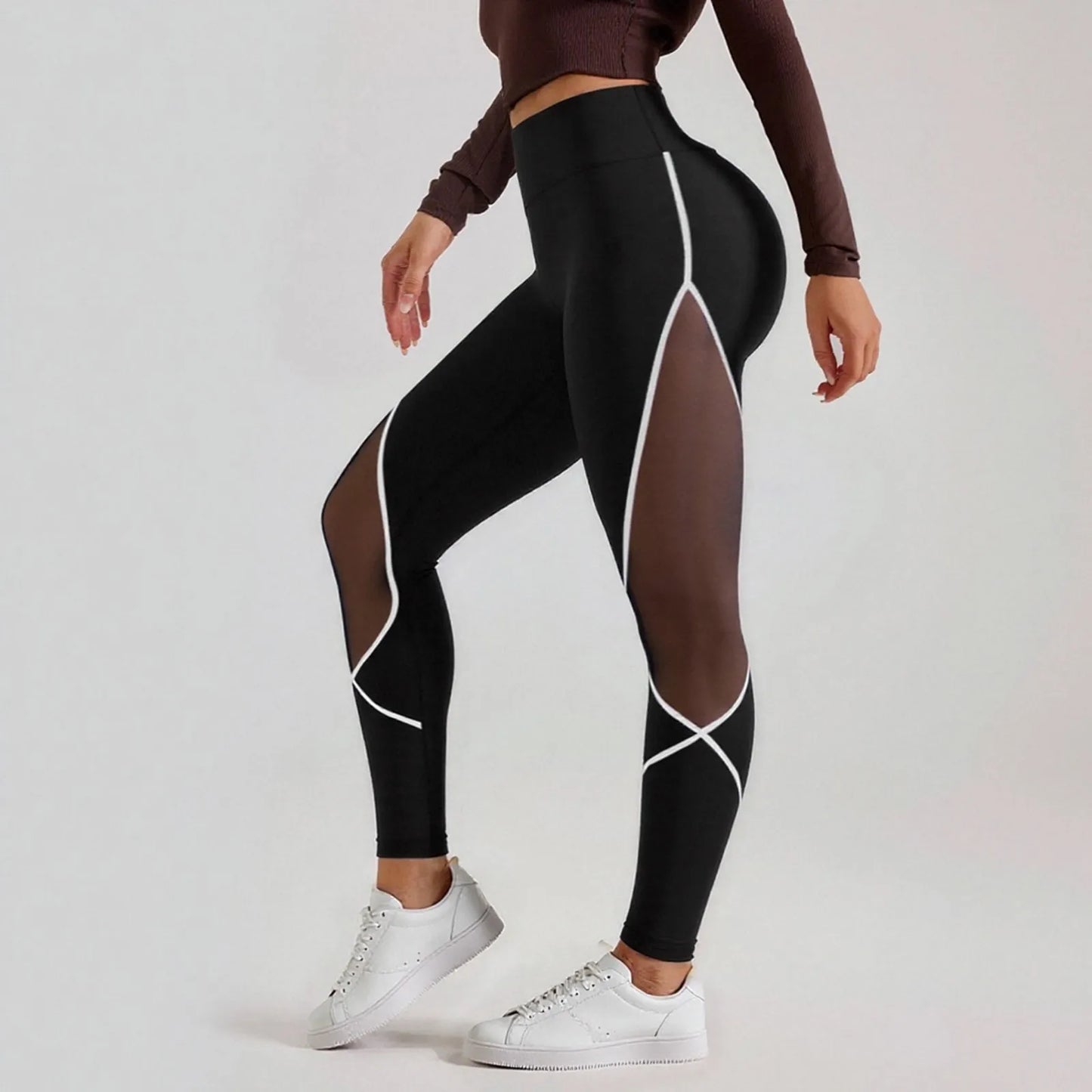 Leggings deportivos de cintura alta con cintura elástica