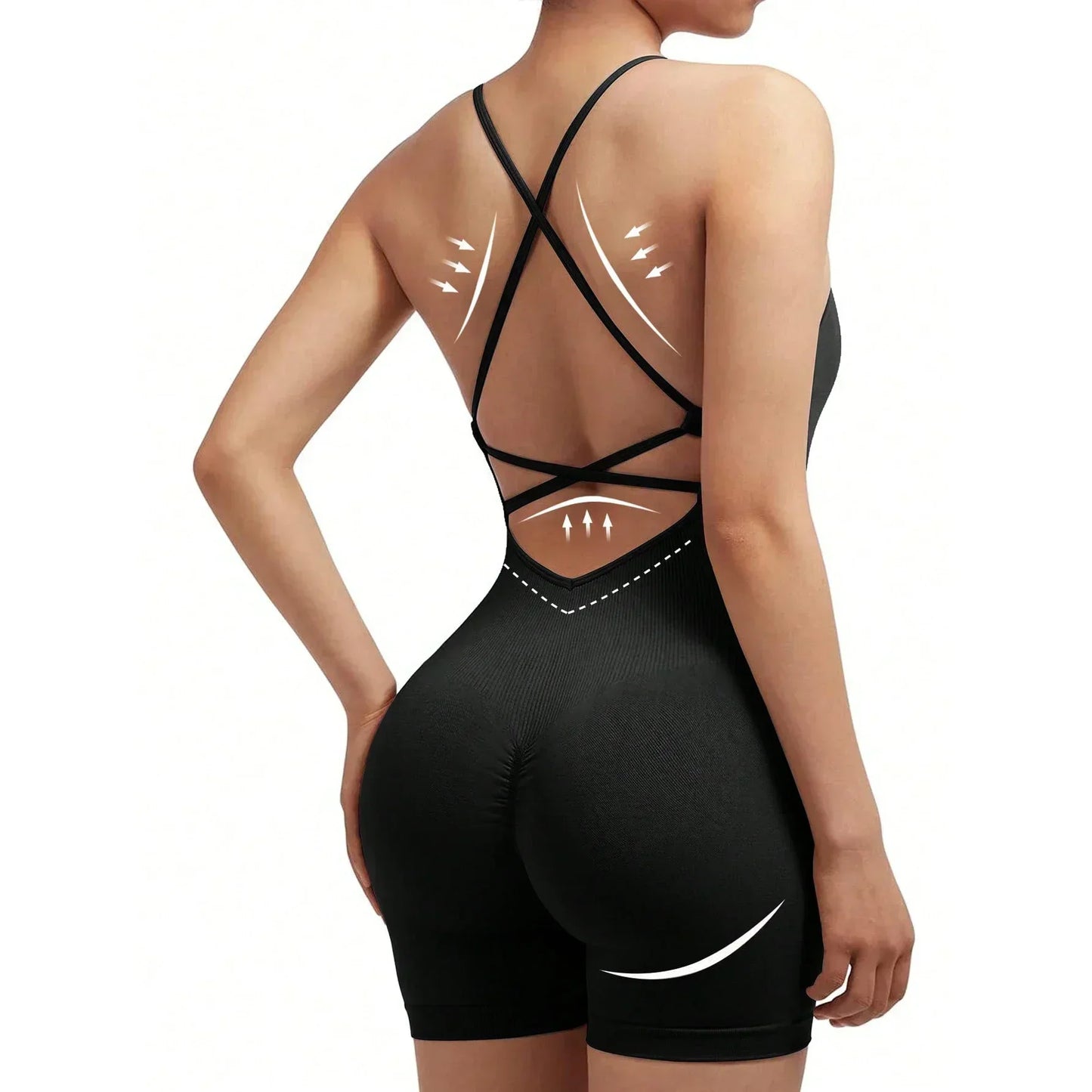 Mono deportivo sexy con espalda descubierta y cruzado