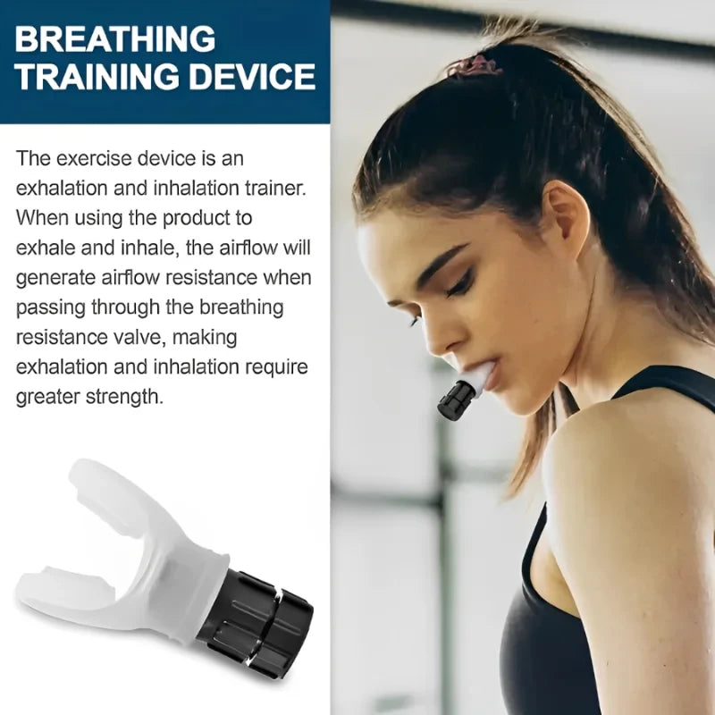 Ejercitador de respiración portátil, dispositivo de fitness para entrenamiento de resistencia con resistencias ajustables.