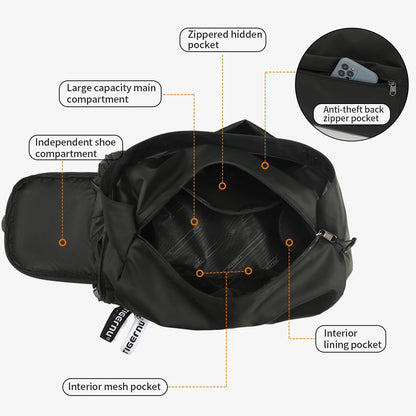 Bolsa deportiva para gimnasio con compartimento para zapatos