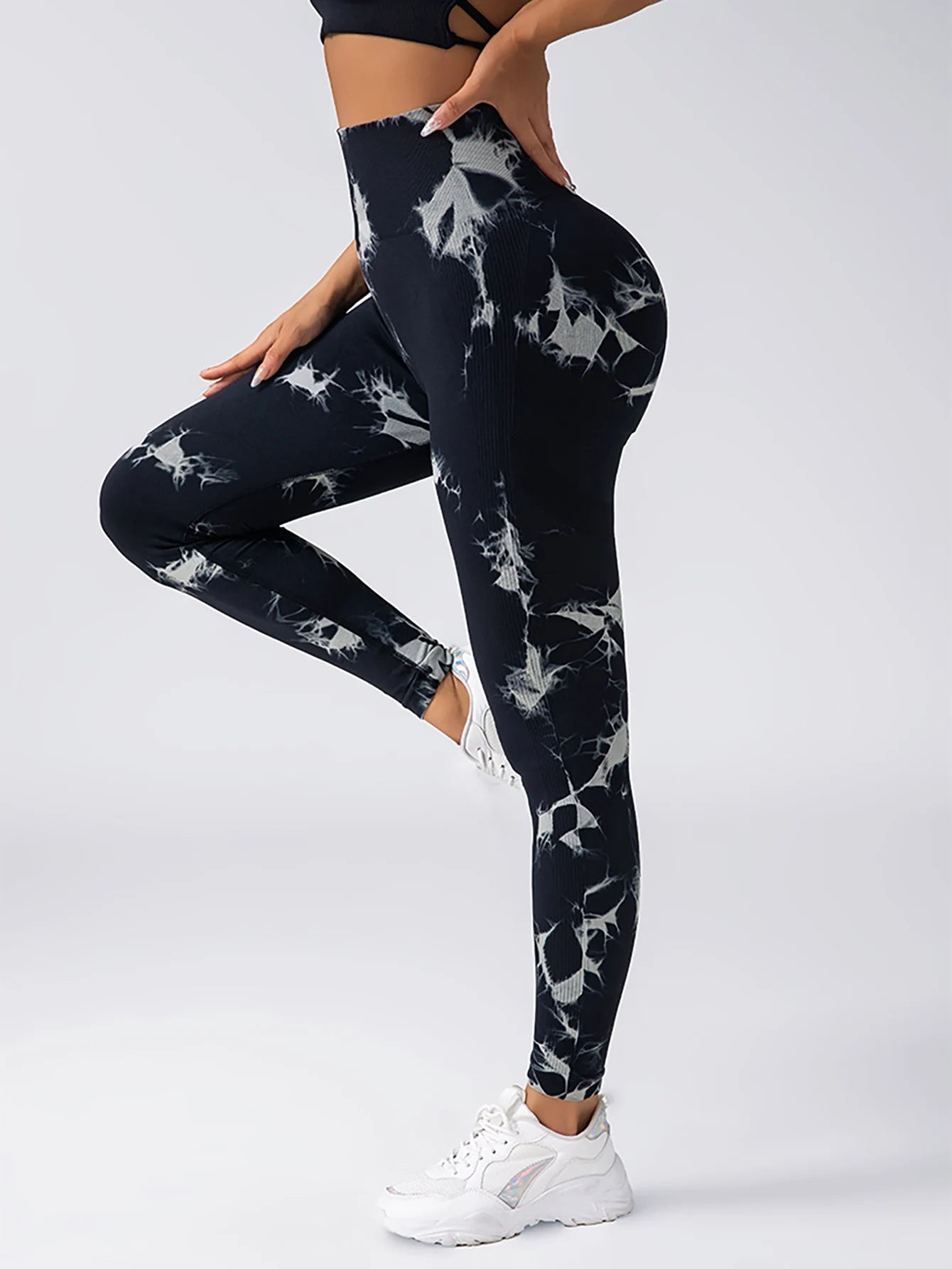 Leggings sin costuras con efecto tie-dye, levantan glúteos