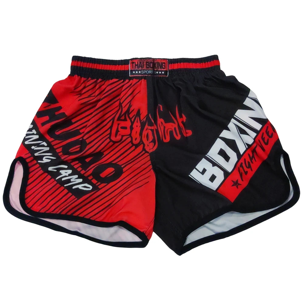Shorts de boxeo tailandés con estampado MMA, Muay Thai, sanda kickboxing