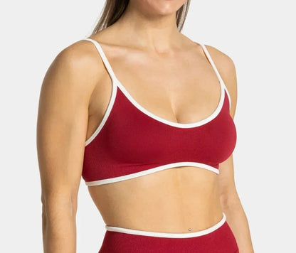 Sujetador deportivo de verano de color liso, sexy, sin espalda, de punto con tirantes
