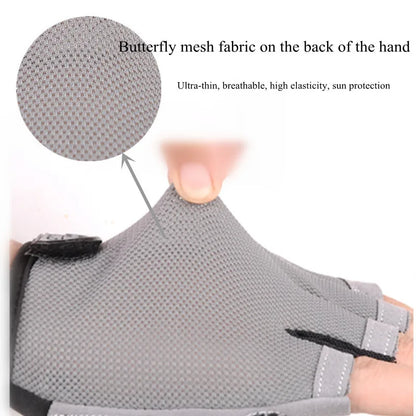 Guantes antideslizantes de medio dedo para hombres y mujeres.