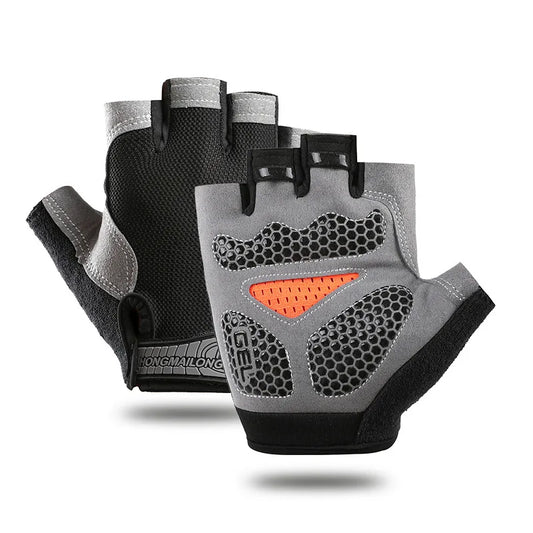 Guantes antideslizantes de medio dedo para hombres y mujeres.
