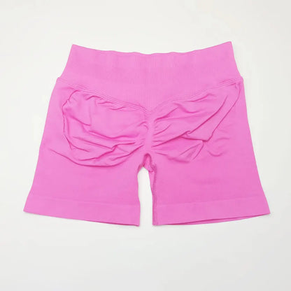 Shorts deportivos NCLAGEN de tiro bajo sin costuras, para gimnasio, correr, levanta glúteos