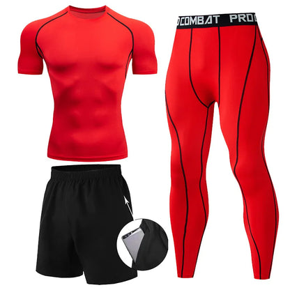 Conjunto de 2 o 3 piezas para boxeo, rashguard, MMA, camiseta de manga larga y manga corta