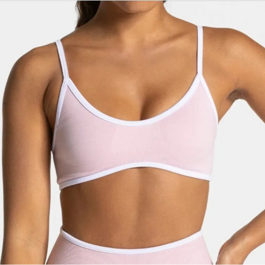 Sujetador deportivo de verano de color liso, sexy, sin espalda, de punto con tirantes