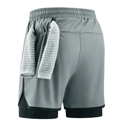 Shorts deportivos 2 en 1 para hombre