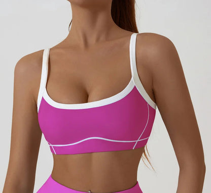Top deportivo HGC de alto soporte con realce de impacto, sexy para fitness, pilates, yoga