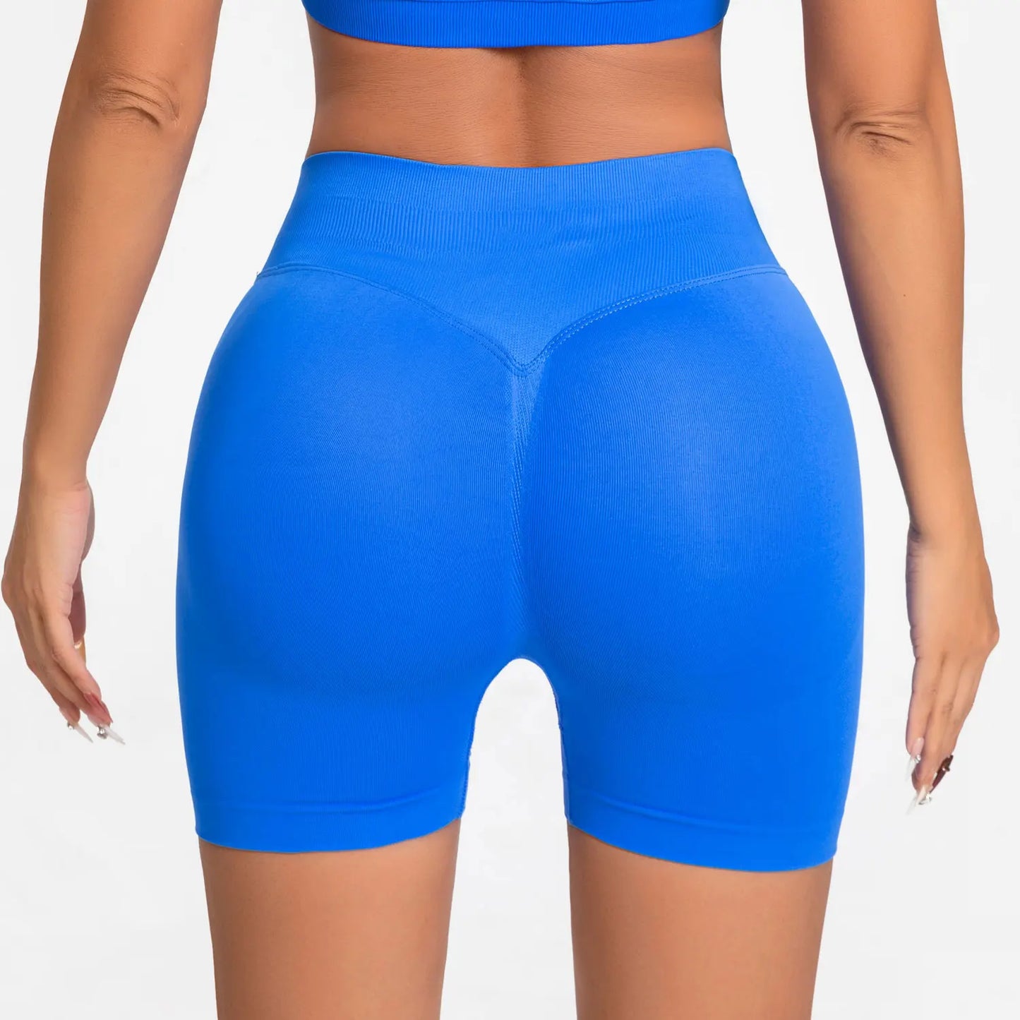 Shorts deportivos NCLAGEN de tiro bajo sin costuras, para gimnasio, correr, levanta glúteos