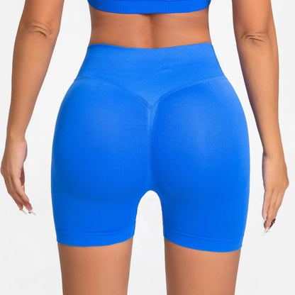 Shorts deportivos NCLAGEN de tiro bajo sin costuras, para gimnasio, correr, levanta glúteos