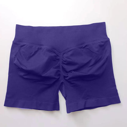 Shorts deportivos NCLAGEN de tiro bajo sin costuras, para gimnasio, correr, levanta glúteos