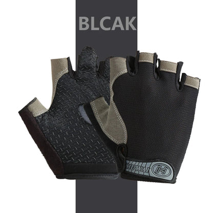 Guantes de gimnasio antideslizantes y transpirables, sin dedos, para culturismo, ejercicio, ciclismo, bicicleta