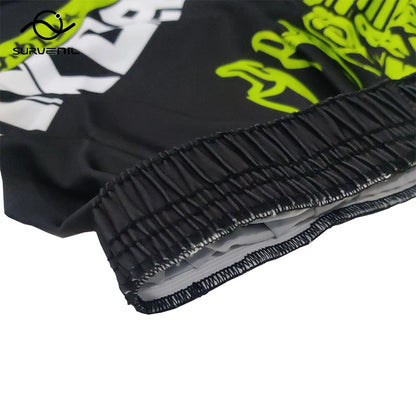 Shorts de boxeo tailandés con estampado MMA, Muay Thai, sanda kickboxing