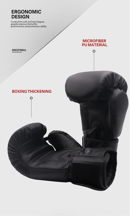 Guantes de boxeo transpirables, 6 oz, 8 oz, 10 oz, 12 oz, 14 oz, 16 oz, entrenamiento profesional