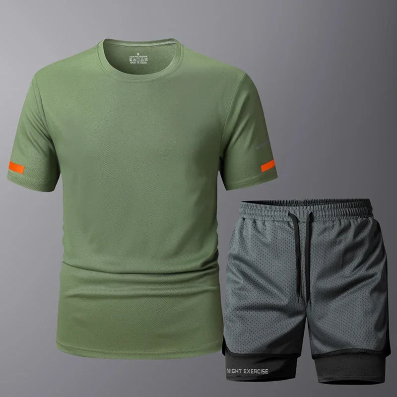 Conjunto deportivo de 2 piezas para correr, entrenamiento, gimnasio y fitness.