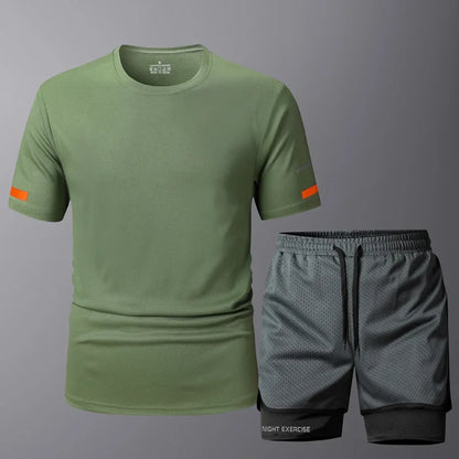 Conjunto deportivo de 2 piezas para correr, entrenamiento, gimnasio y fitness.